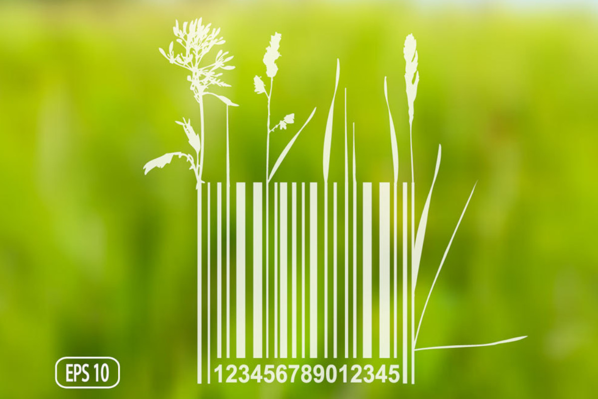 Un bar code green