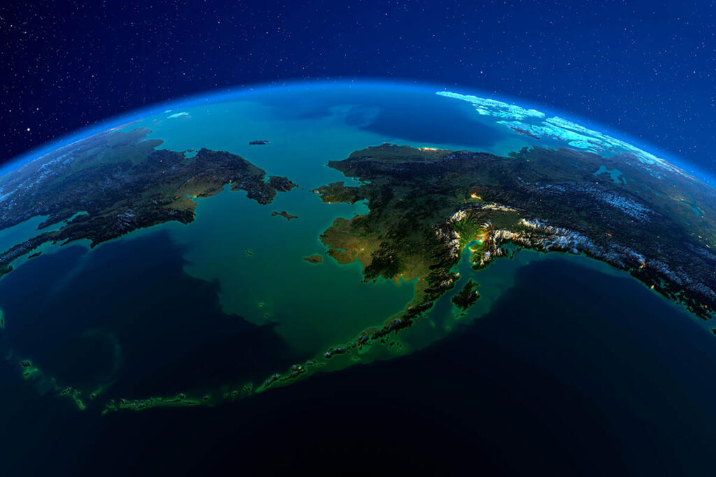 La Čukotka, l'Alaska e lo stretto di Bering viste dall'alto grazie alla NASA