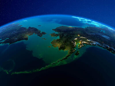 La Čukotka, l'Alaska e lo stretto di Bering viste dall'alto grazie alla NASA