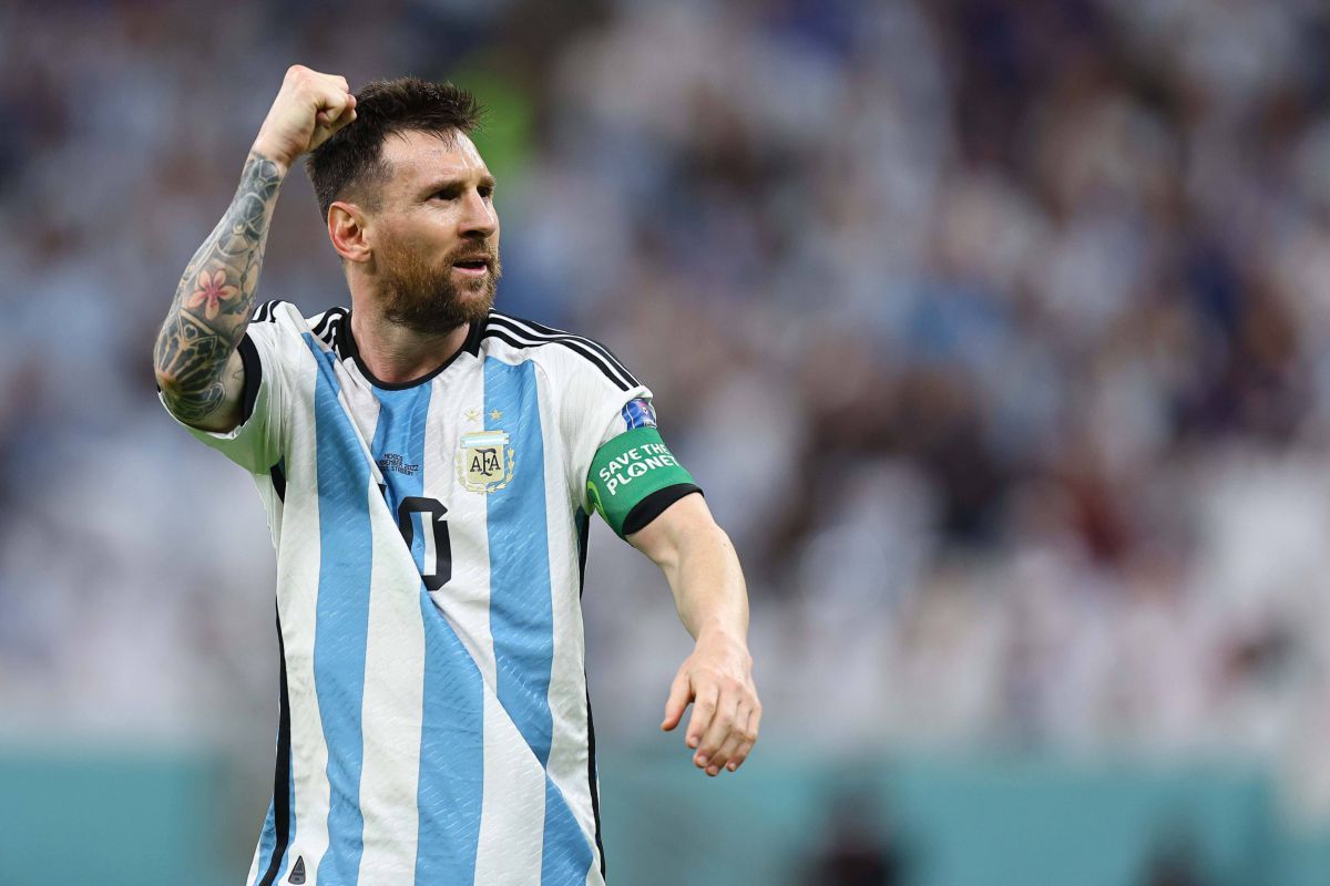 Leo Messi nella partita dell'Argentina contro il Messico a Qatar 2022