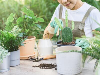 ragazza piante giardinaggio