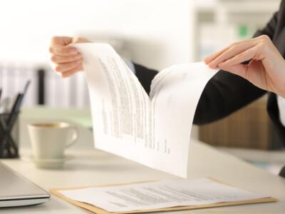 strappare documento contratto