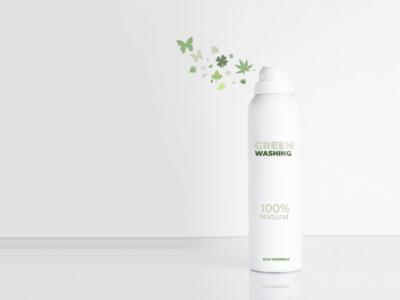 Deodorante con scritta greenwashing
