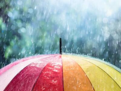 pioggia ombrello arcobaleno
