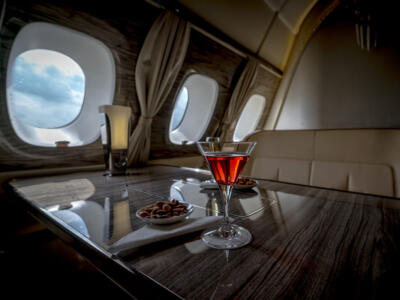 L'interno deluxe di un aereo