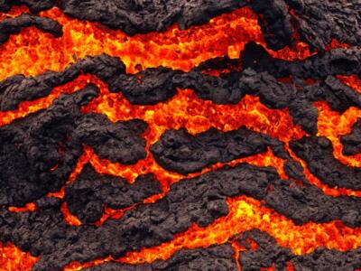 Lava di un'eruzione vulcanica