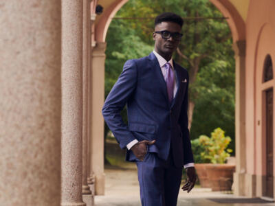 Uomo indossa abito sartoriale Angelico