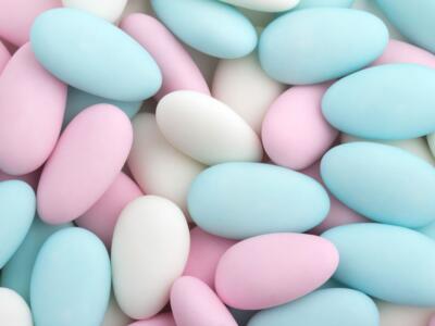 Confetti bianchi rosa azzurri