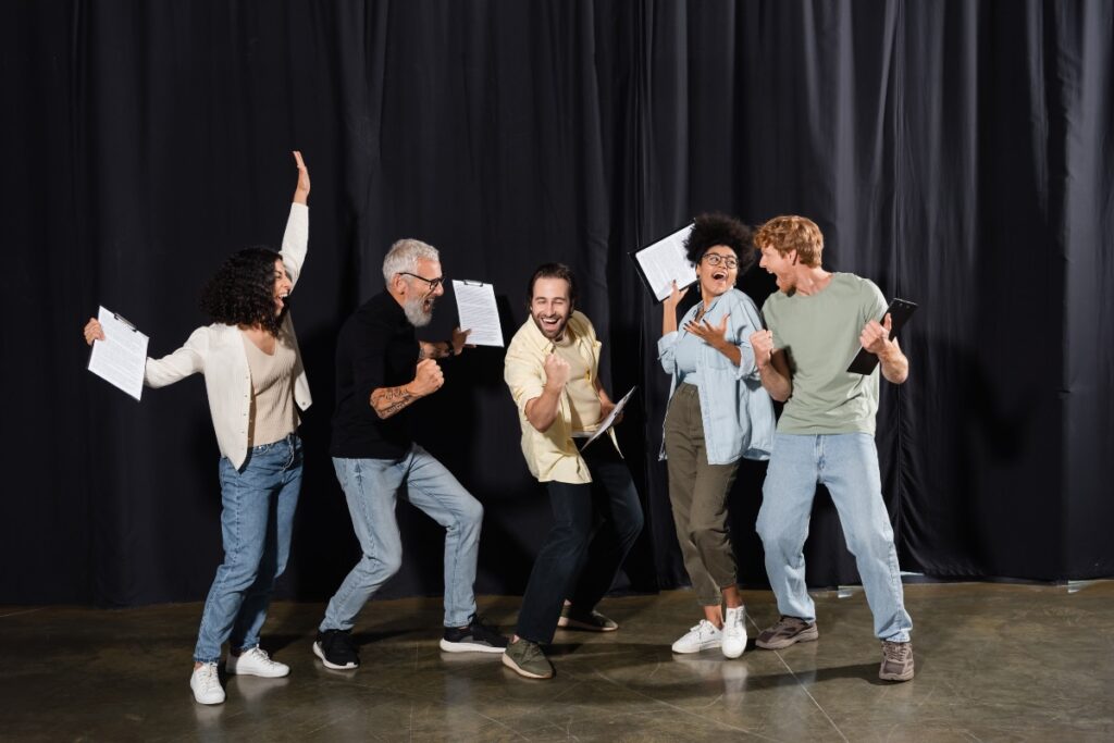 Gruppo corso di recitazione a teatro