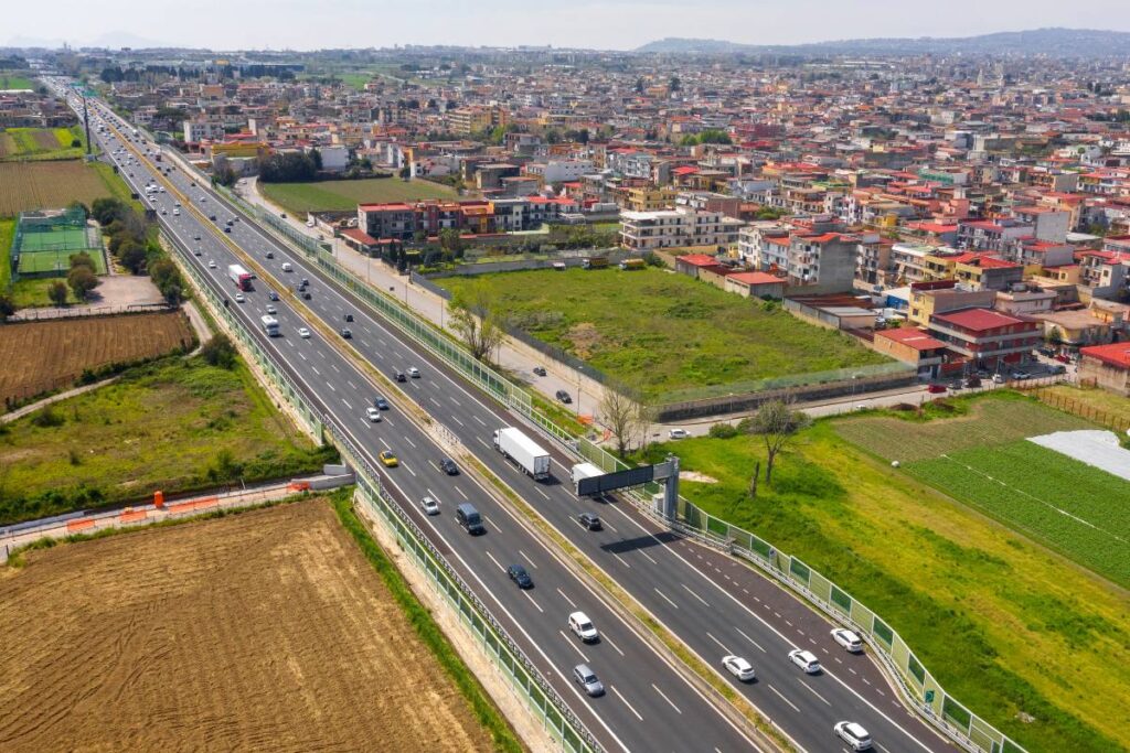 Vista aerea autostrada Italia