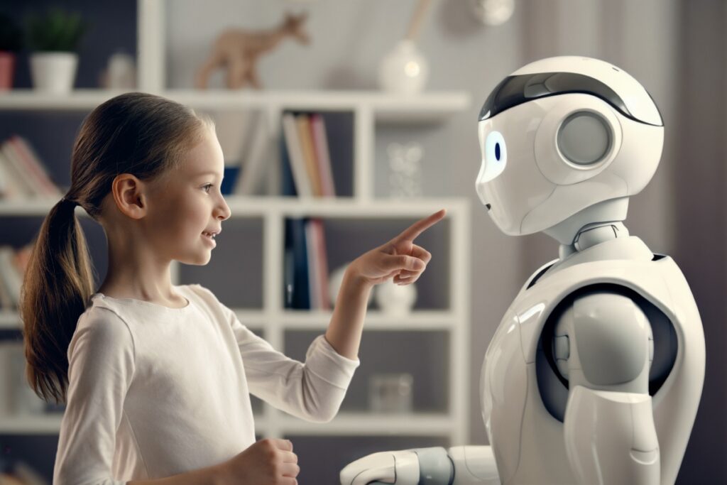 Bambina e robot