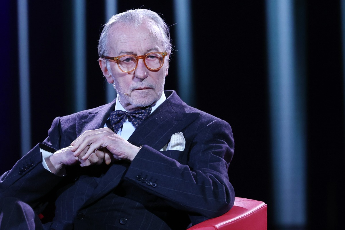 Milano, Italia – 25 settembre 2024: Vittorio Feltri prende parte al programma televisivo 'Donne sull'Orlo di una Crisi di Nervi', registrato presso gli Studi Rai.