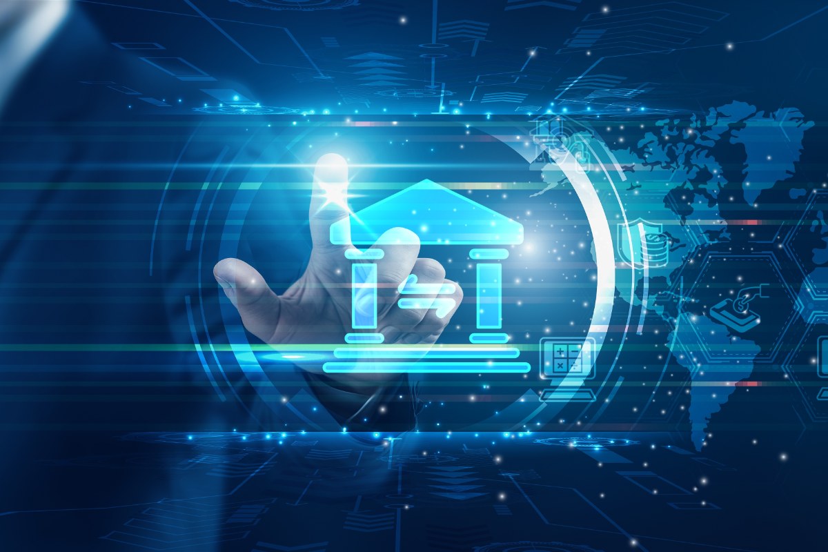 Simbolo digitale rappresentativo di una banca.