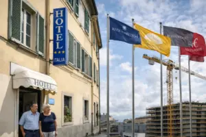 hotel tre stelle difronte a nuovi hotel di lusso