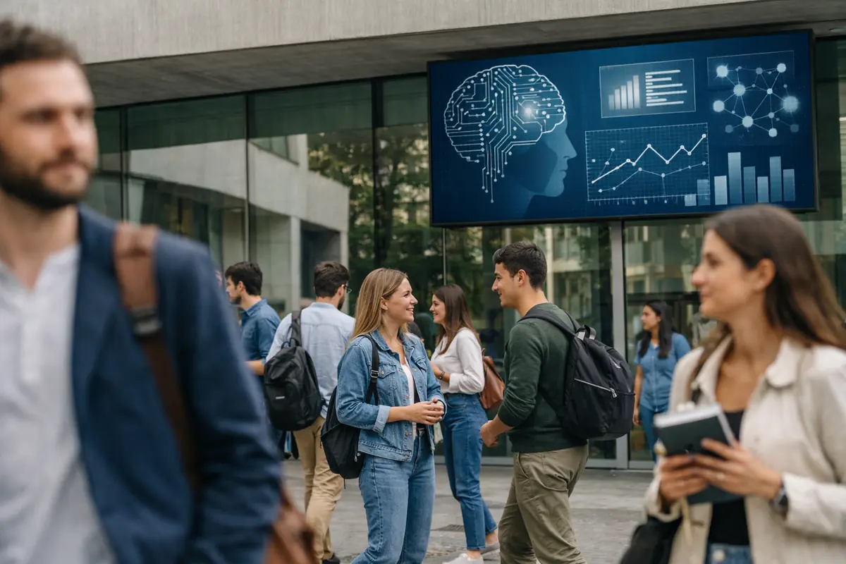studenti all'ingresso di un'università