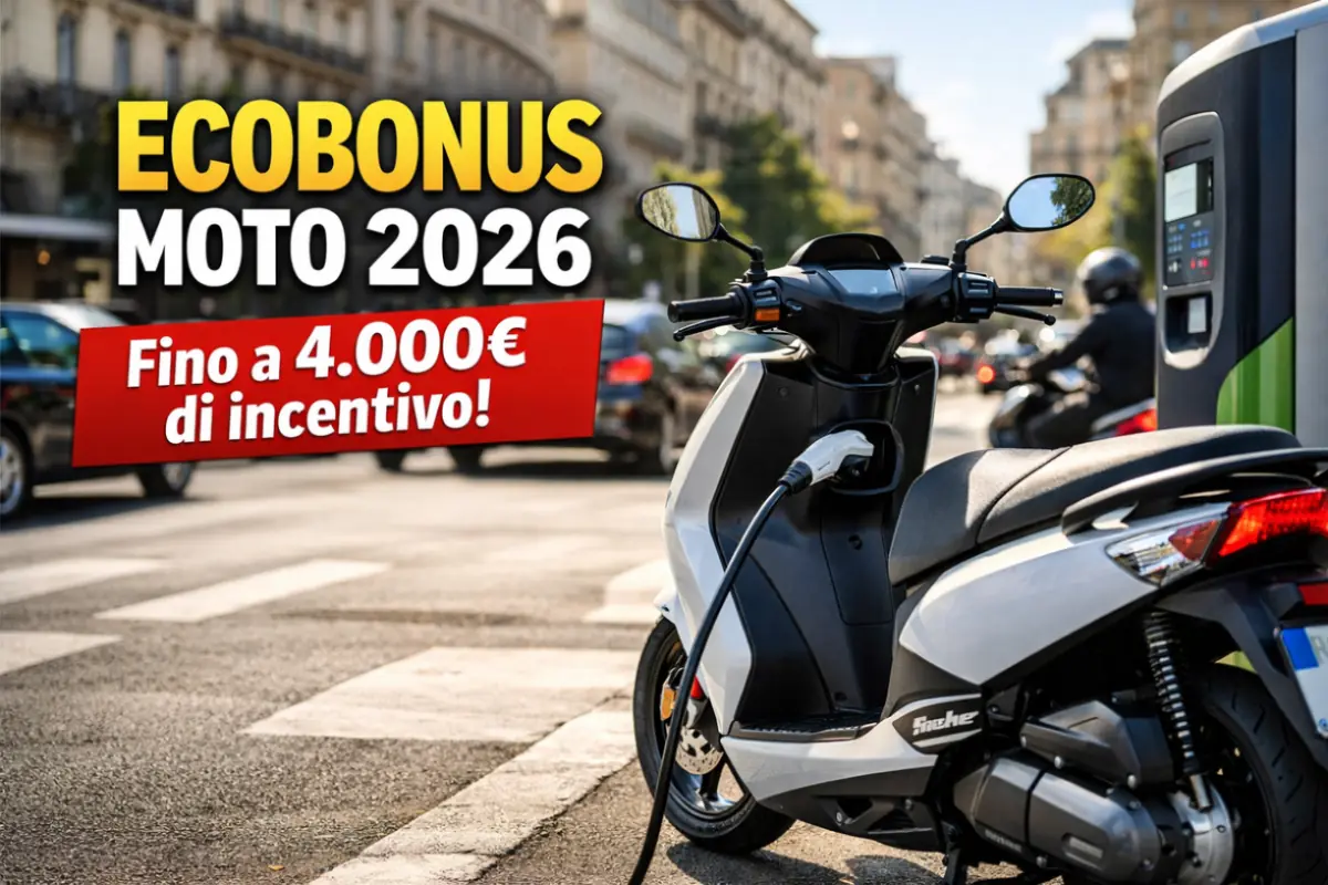 Ecobonus moto 2026 scooter elettrico in ricarica con incentivo fino a 4000 euro