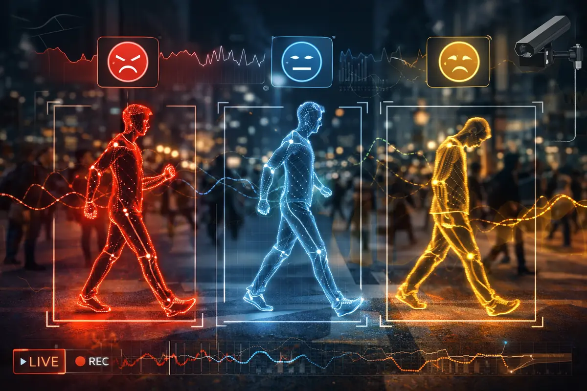Analisi dell’andatura umana con tecnologia che rileva emozioni attraverso il movimento del corpo